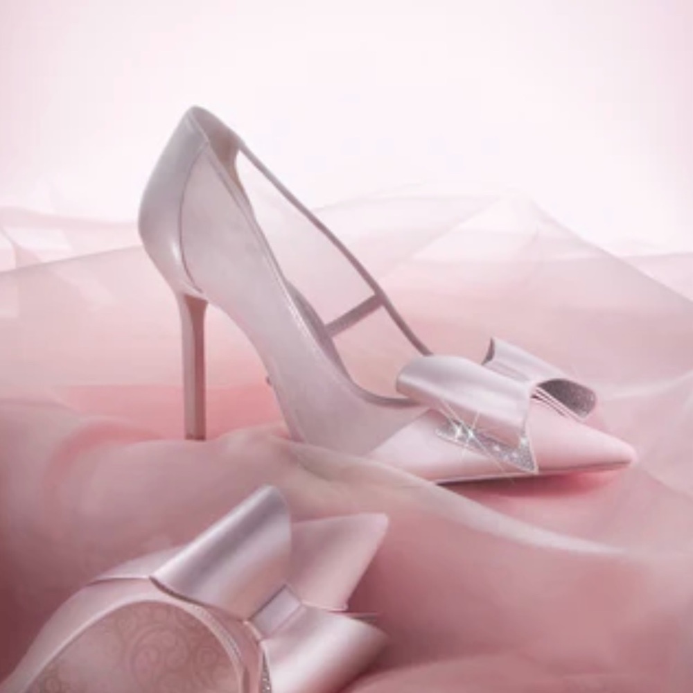 WICKED x Aldo Amazafying Pink Mesh Bow Heels